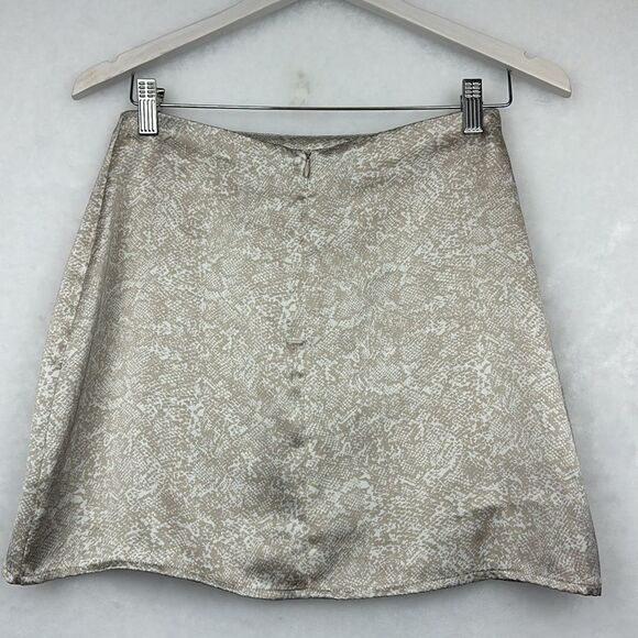 Forever 21 Silk Mini Skirt Snake Print Sz M - Picture 5 of 6